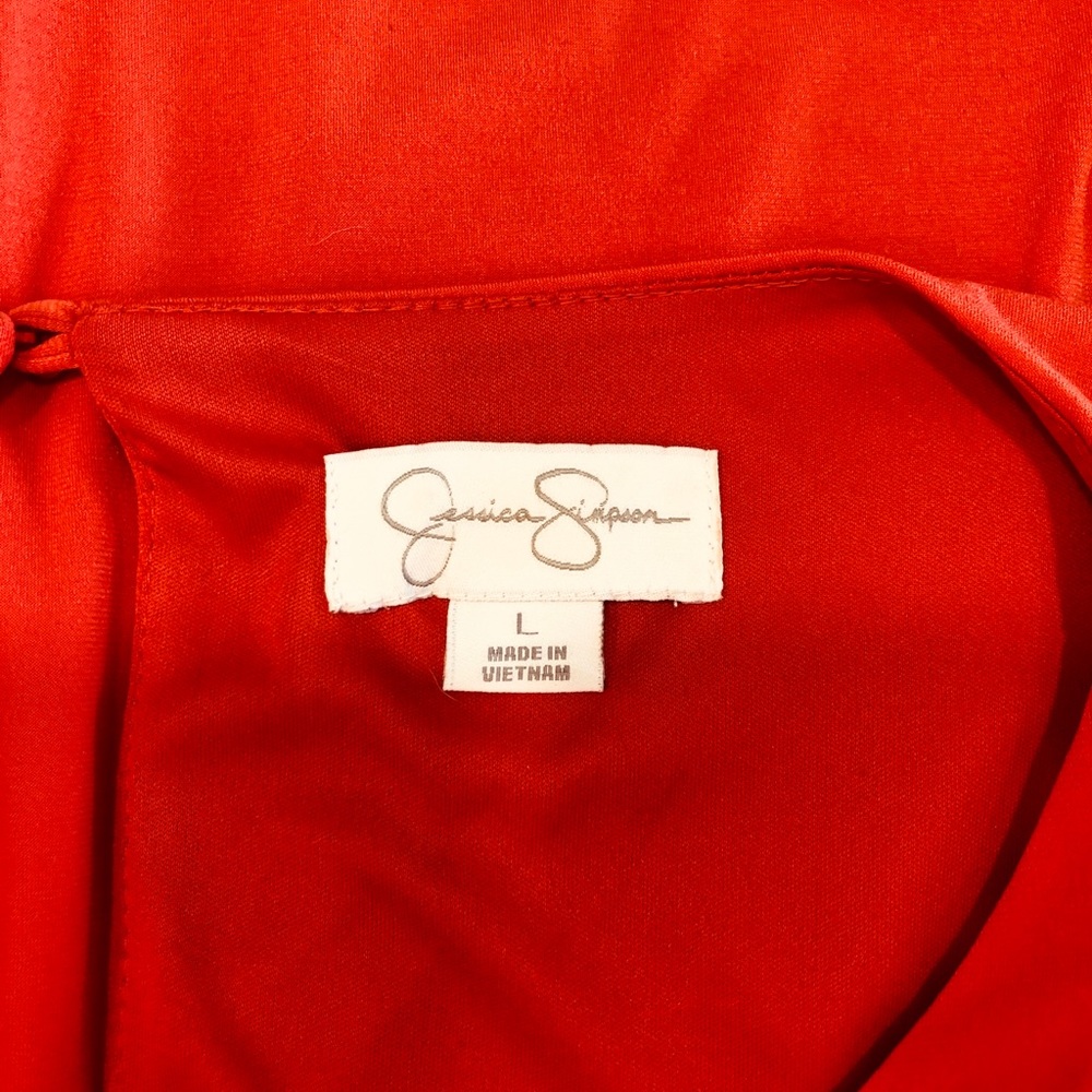 Jessica Simpson Draped Cold Shoulder Dress. Size L - Picture 3 of 4